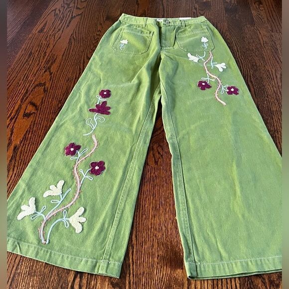 FREE PEOPLE We The Free - Summer Bloom Embroidered Jeans size 28 - Picture 3 of 6